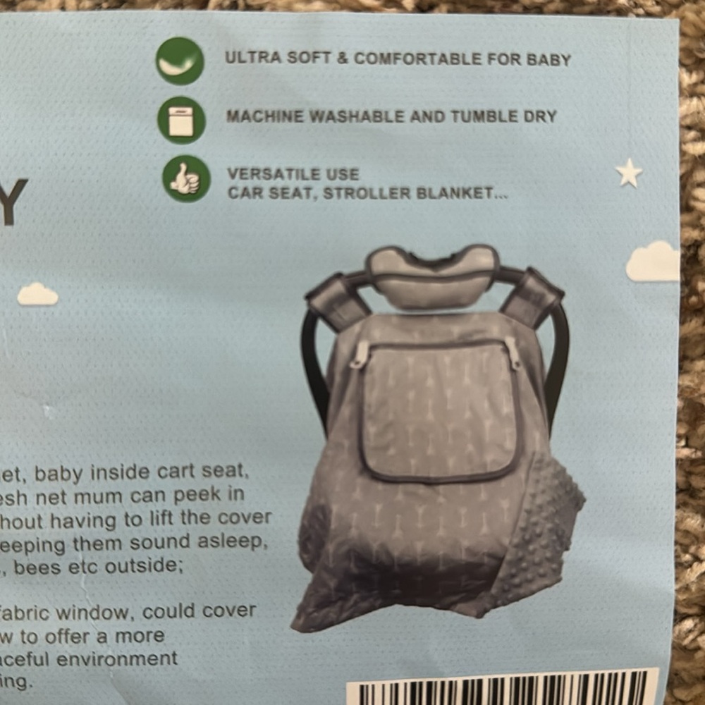 Brand new Grey Baby car seat cover